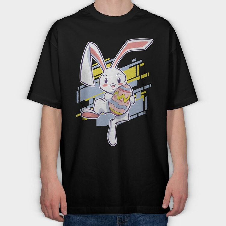 Easter Bunny Egg Hunt, Tricou Oversize Barbati (Unisex)