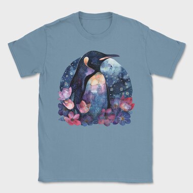 Penguin Floral Night, Tricou Barbati (Unisex)