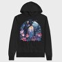 Penguin Floral Night, Hanorac Oversize Barbati (Unisex)