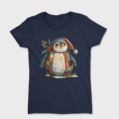 Penguin Patchwork Christmas, Tricou Femei