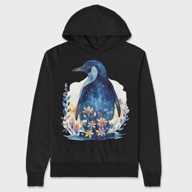 Penguin Starry Night, Hanorac Oversize Barbati (Unisex)