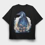 Penguin Starry Night, Tricou Oversize Barbati (Unisex)
