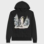Penguin Winter Forest, Hanorac Oversize Barbati (Unisex)