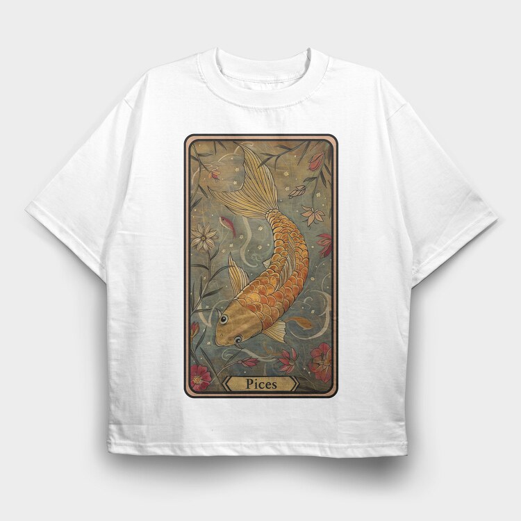 Pices Card Sublimation Clipart, Tricou Oversize Barbati (Unisex)