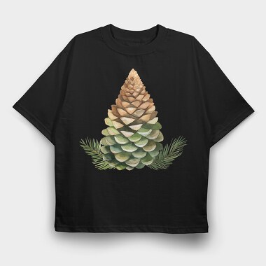 Pine Cone Fir Tree, Tricou Oversize Barbati (Unisex)