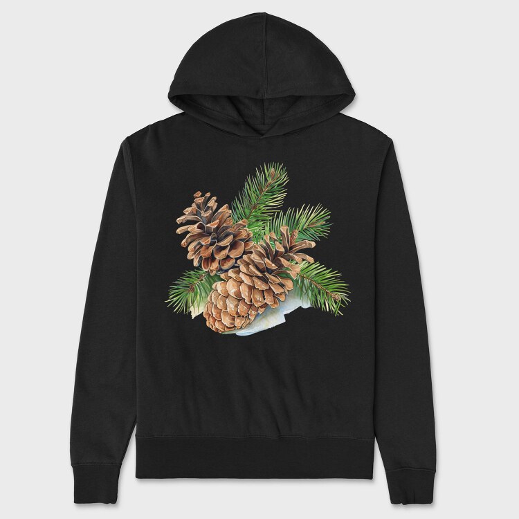 Pine Cones Branches, Hanorac Oversize Barbati (Unisex)