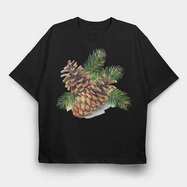 Pine Cones Branches, Tricou Oversize Barbati (Unisex)