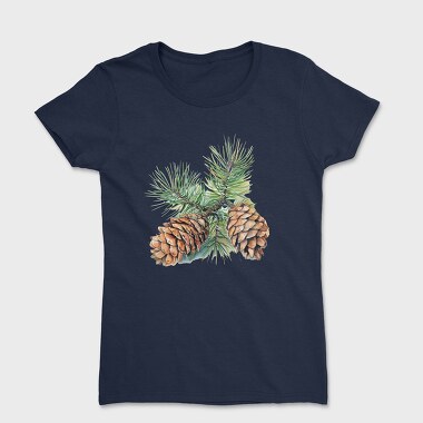 Pine Cones Watercolor, Tricou Femei