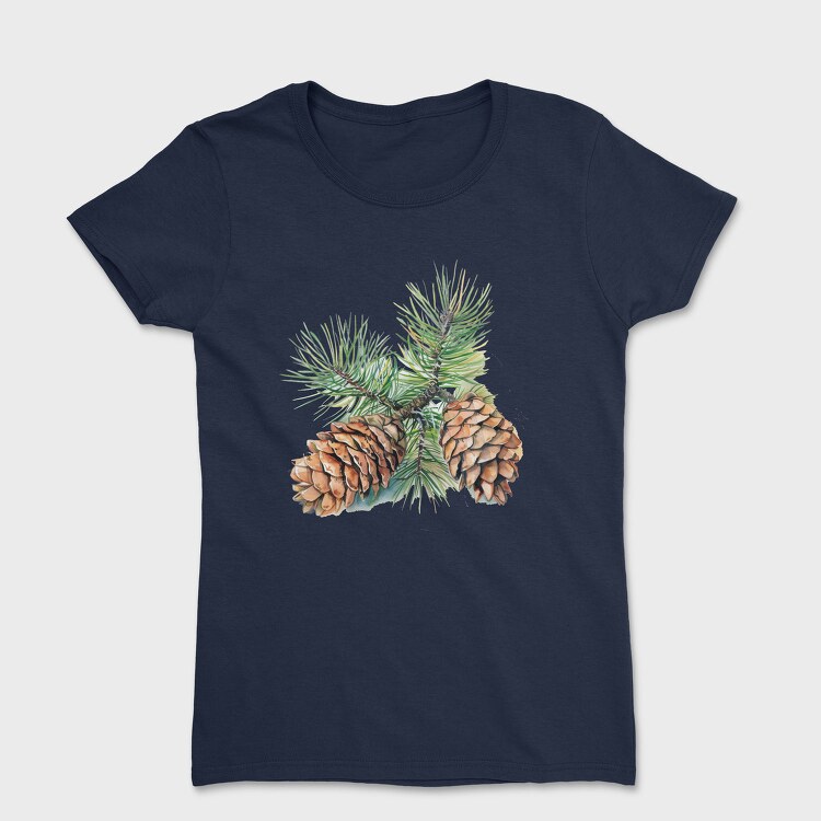 Pine Cones Watercolor, Tricou Femei