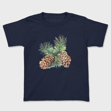 Pine Cones Watercolor, Tricou Copii