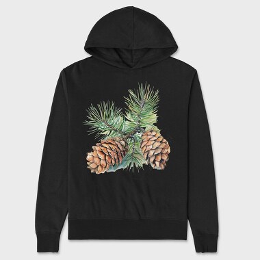 Pine Cones Watercolor, Hanorac Oversize Barbati (Unisex)
