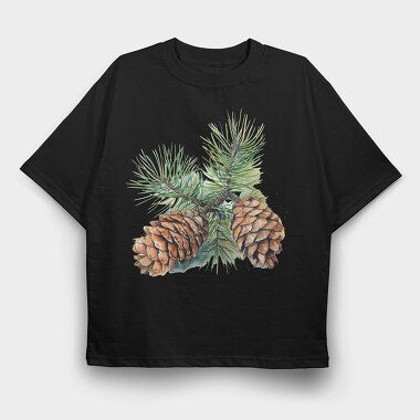 Pine Cones Watercolor, Tricou Oversize Barbati (Unisex)