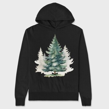 Pine Tree Snowfall, Hanorac Oversize Barbati (Unisex)