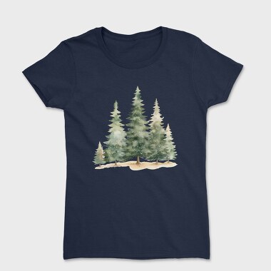 Pine Trees Snow, Tricou Femei