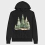 Pine Trees Snow, Hanorac Oversize Barbati (Unisex)
