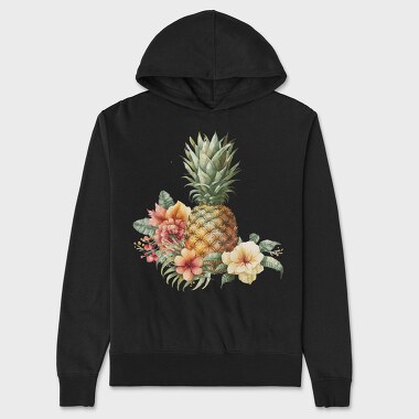 Pineapple Flowers Leaves, Hanorac Oversize Barbati (Unisex)