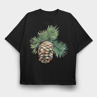 Pinecone Branch, Tricou Oversize Barbati (Unisex)