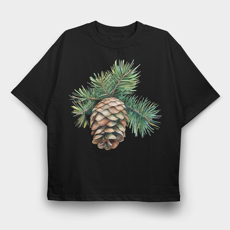 Pinecone Branch, Tricou Oversize Barbati (Unisex)