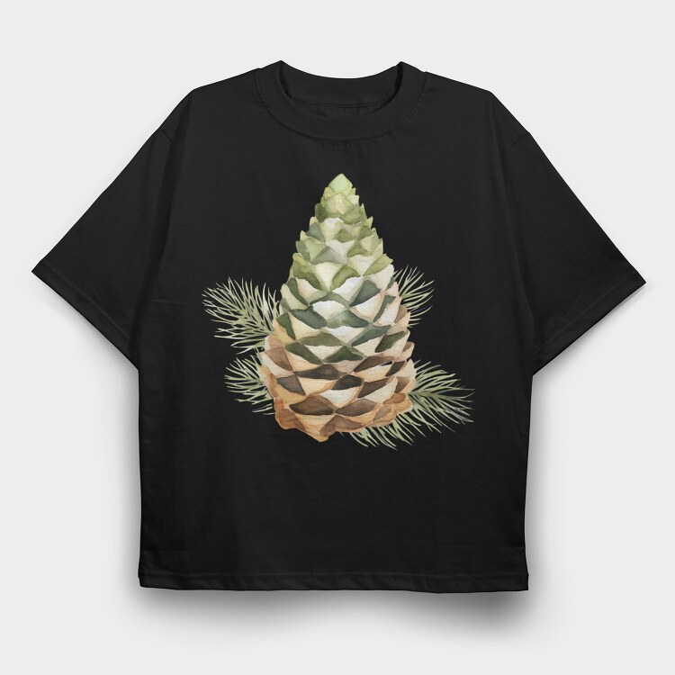 Pinecone Snowy Spruce, Tricou Oversize Barbati (Unisex)