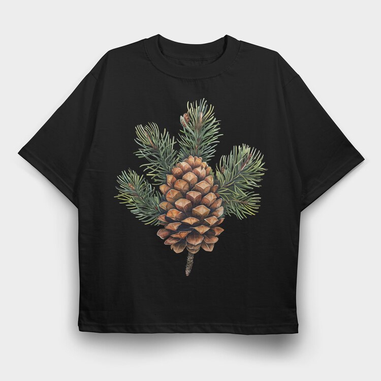 Pinecone Winter Evergreen, Tricou Oversize Barbati (Unisex)