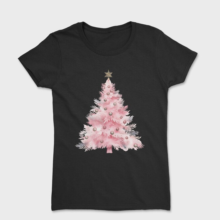 Pink Christmas Snow Princess, Tricou Femei