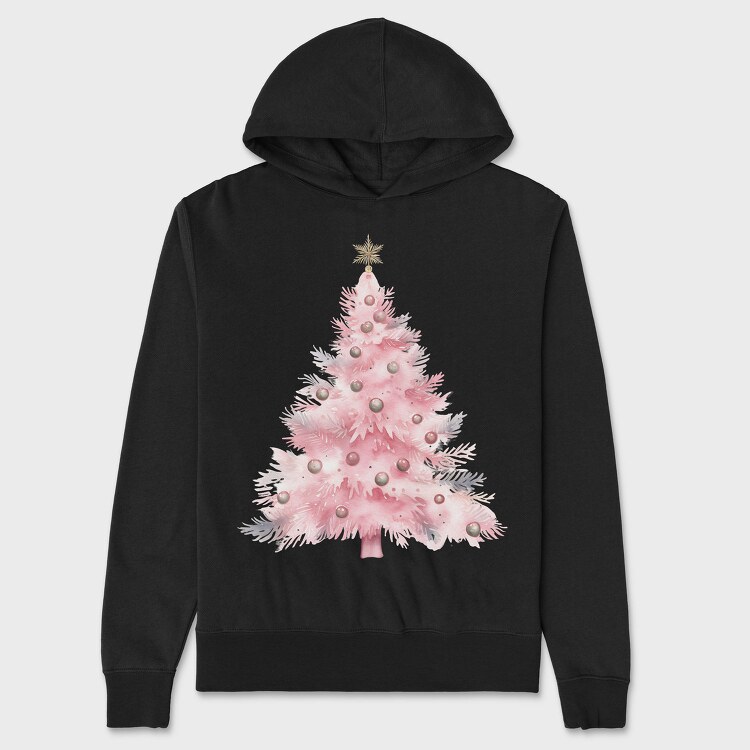 Pink Christmas Snow Princess, Hanorac Oversize Barbati (Unisex)