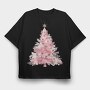 Pink Christmas Snow Princess, Tricou Oversize Barbati (Unisex)