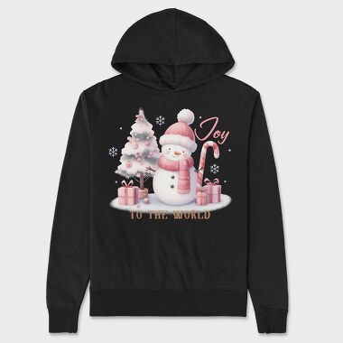 Pink Christmas Snowman, Hanorac Oversize Barbati (Unisex)