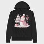 Pink Christmas Snowman, Hanorac Oversize Barbati (Unisex)
