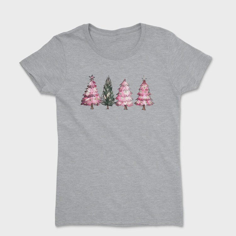 Pink Christmas Tree Set, Tricou Femei
