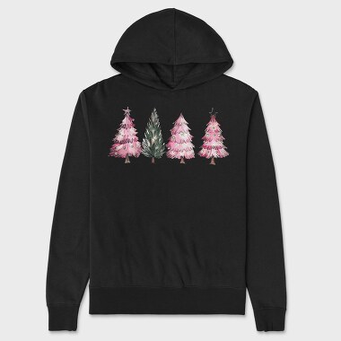 Pink Christmas Tree Set, Hanorac Oversize Barbati (Unisex)