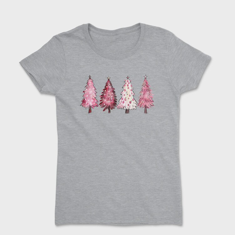 Pink Festive Trees, Tricou Femei