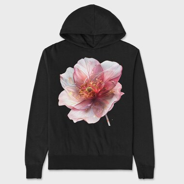 Pink Flower Glow, Hanorac Oversize Barbati (Unisex)