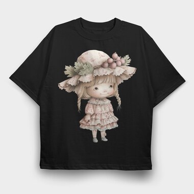 Pink Flower Lady Garden, Tricou Oversize Barbati (Unisex)
