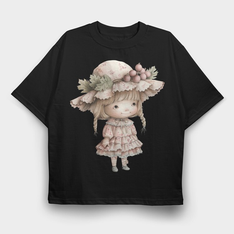 Pink Flower Lady Garden, Tricou Oversize Barbati (Unisex)