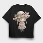 Pink Flower Lady Garden, Tricou Oversize Barbati (Unisex)