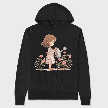Pink Girl Watering, Hanorac Oversize Barbati (Unisex)