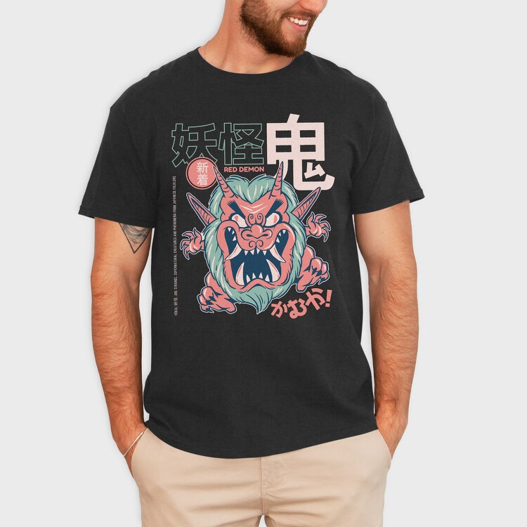 Red Demon Yokai, Tricou Barbati (Unisex)