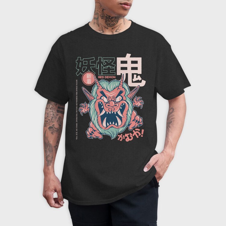 Red Demon Yokai, Tricou Barbati (Unisex)