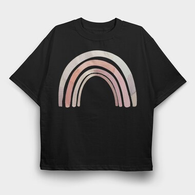 Pink Heart Rainbow, Tricou Oversize Barbati (Unisex)