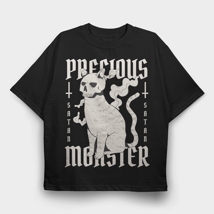 Precious Monster Cat, Tricou Oversize Barbati (Unisex)