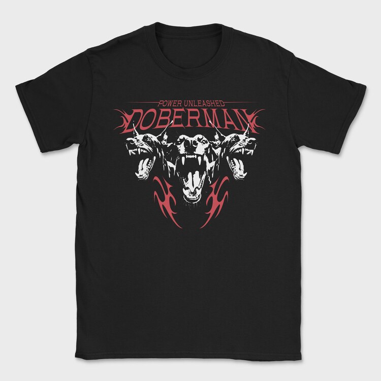 Power Unleashed Doberman, Tricou Barbati (Unisex)
