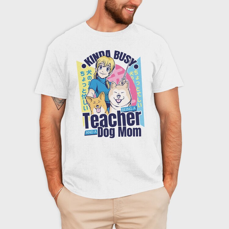 Kinda Busy Teacher Dog, Tricou Barbati (Unisex)