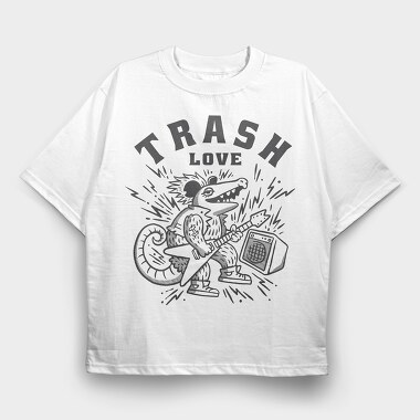 Possum Trash Love, Tricou Oversize Barbati (Unisex)
