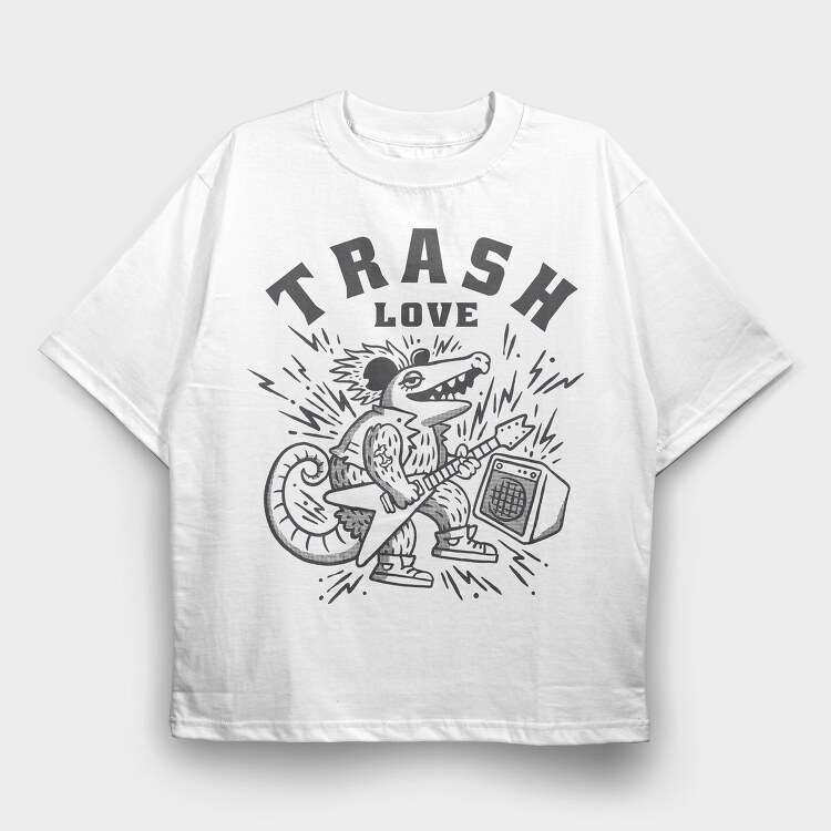 Possum Trash Love, Tricou Oversize Barbati (Unisex)