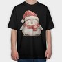 Penguin Santa Hat, Tricou Oversize Barbati (Unisex)