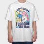 Kinda Busy Teacher Dog, Tricou Oversize Barbati (Unisex)