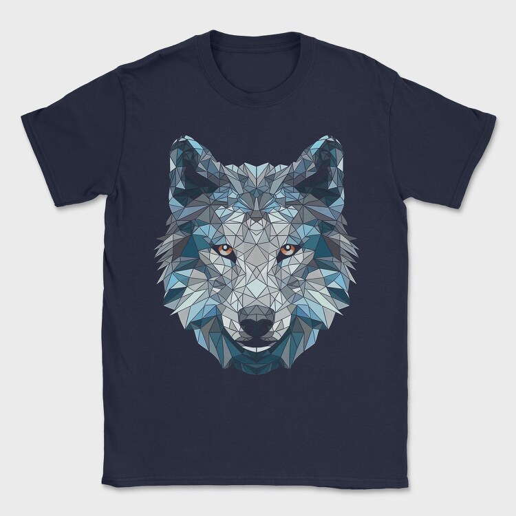 Polygonal White Wolf, Tricou Barbati (Unisex)