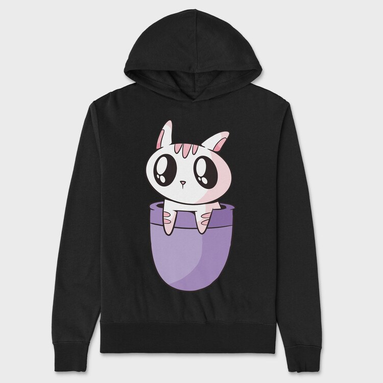 Pocket Cute Cat, Hanorac Oversize Barbati (Unisex)