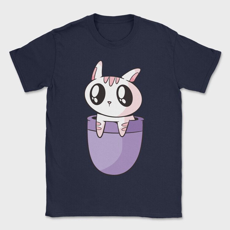 Pocket Cute Cat, Tricou Barbati (Unisex)